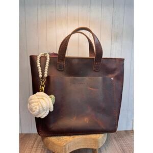 Crochet White Flower Bag Charm Crochet Pearl Rose Charm Pearl Wristlet Roses